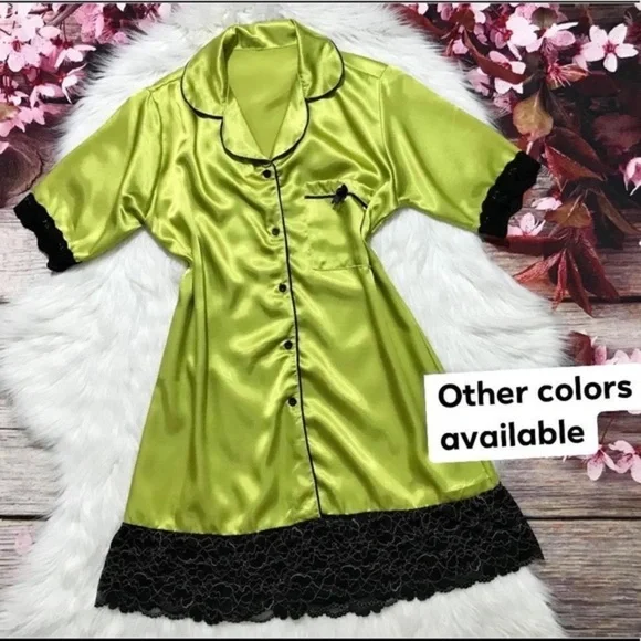 New Satin Silk-Like T-shirt Nightgown​ - Picture 2 of 7